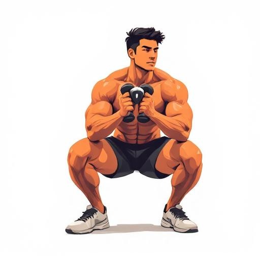 Illustration of person performing goblet squat