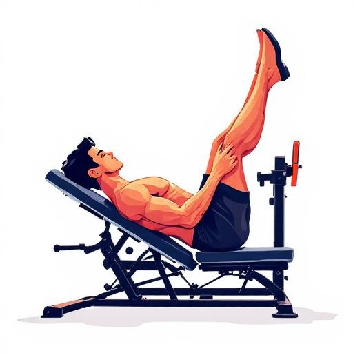 Illustration of person performing lying leg curl