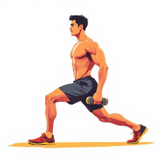 Illustration of person performing walking lunges