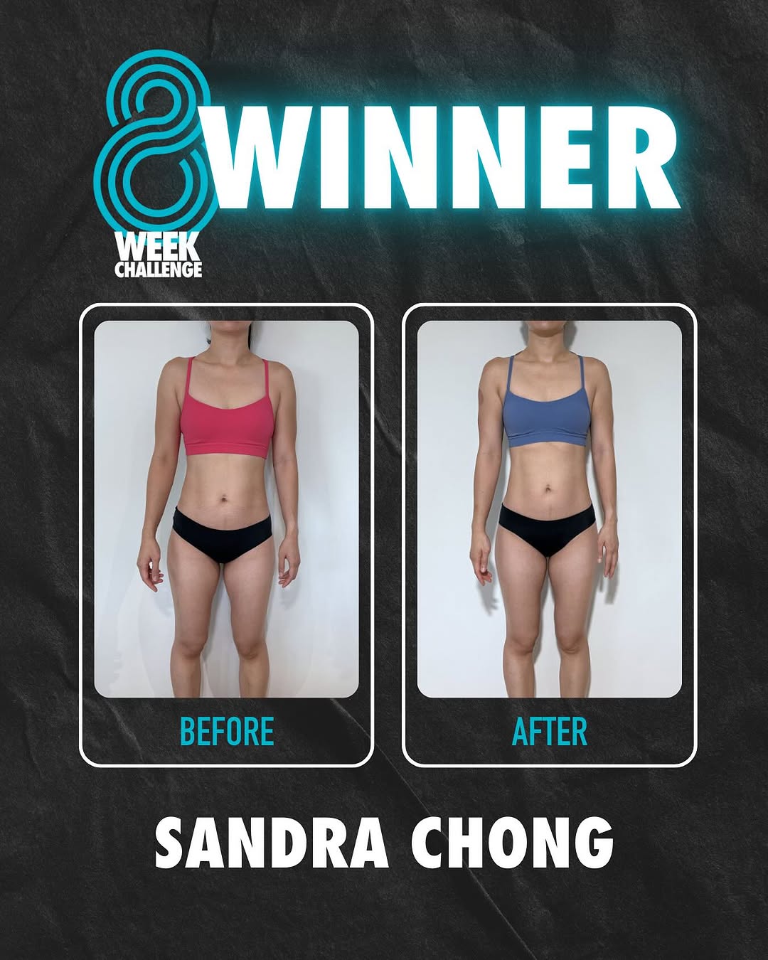 Shoutout to our 8 Week Challenge Female Winner, SANDRA CHONG! 🏆  You didn’t just complete the chall