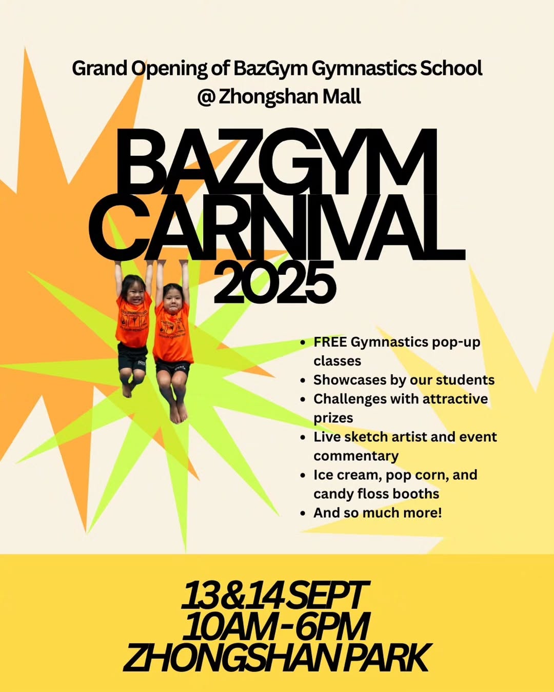 Mark your calendar for a fun-filled weekend happening on 13th and 14th September at Zhongshan Park!
