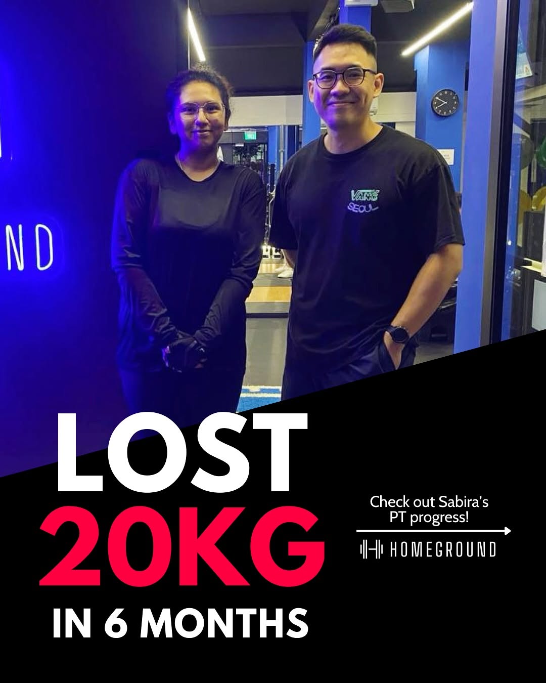 Sabira was 101kg when she first embarked on her weight loss journey with Homeground Gym 6 months ago