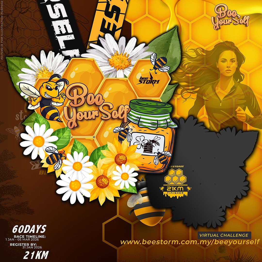🏅🐝 Bee Yourself Virtual Challenge 2026 – 21KM 🐝🏅