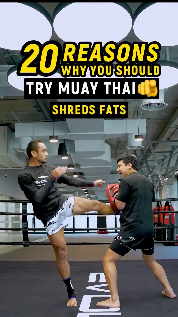 20 Reasons. 20 Kicks. 1 Goal: A better you. 🇹🇭🥊 Ready to try Muay Thai? #EvolveEmSphere #EvolveMM