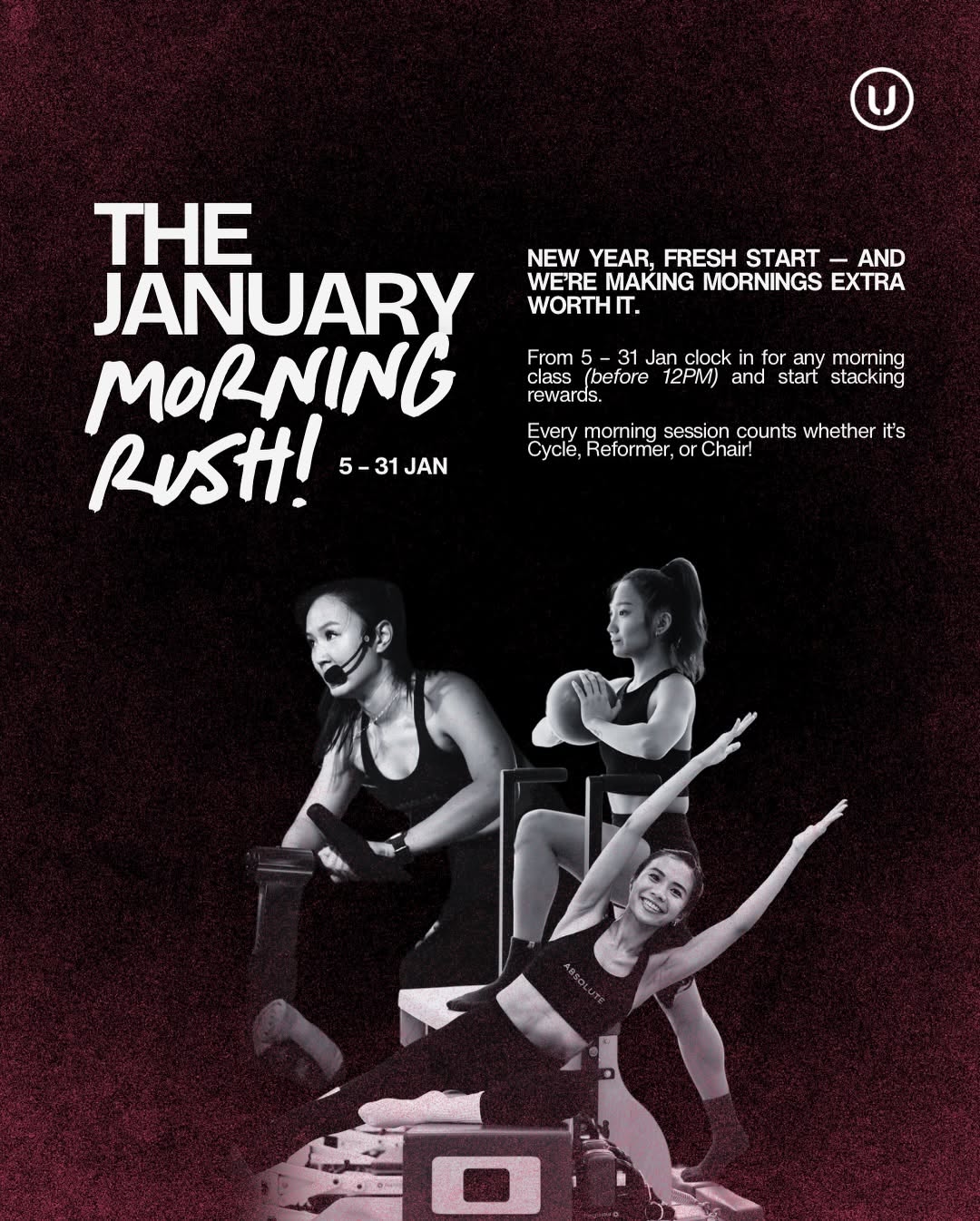 We’re showing up consistently this year! Be rewarded when you show up for your morning classes! 🌅 R