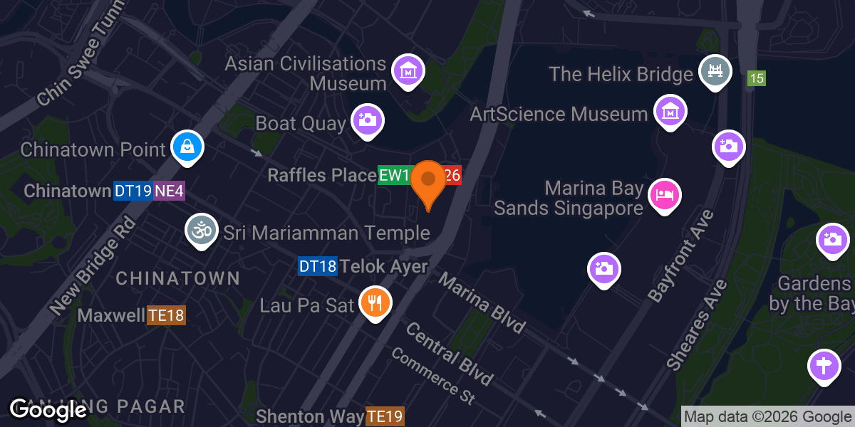 Map showing Absolute Boutique Fitness Studio @ Raffles Place