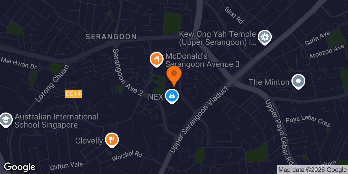 Map showing ActiveSG Gym @ Serangoon Central