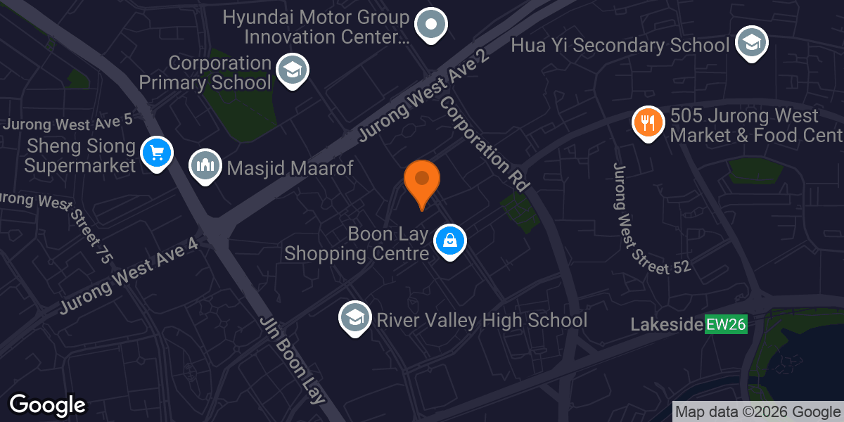 Map showing ActiveSG Hockey Village @ Boon Lay Gym