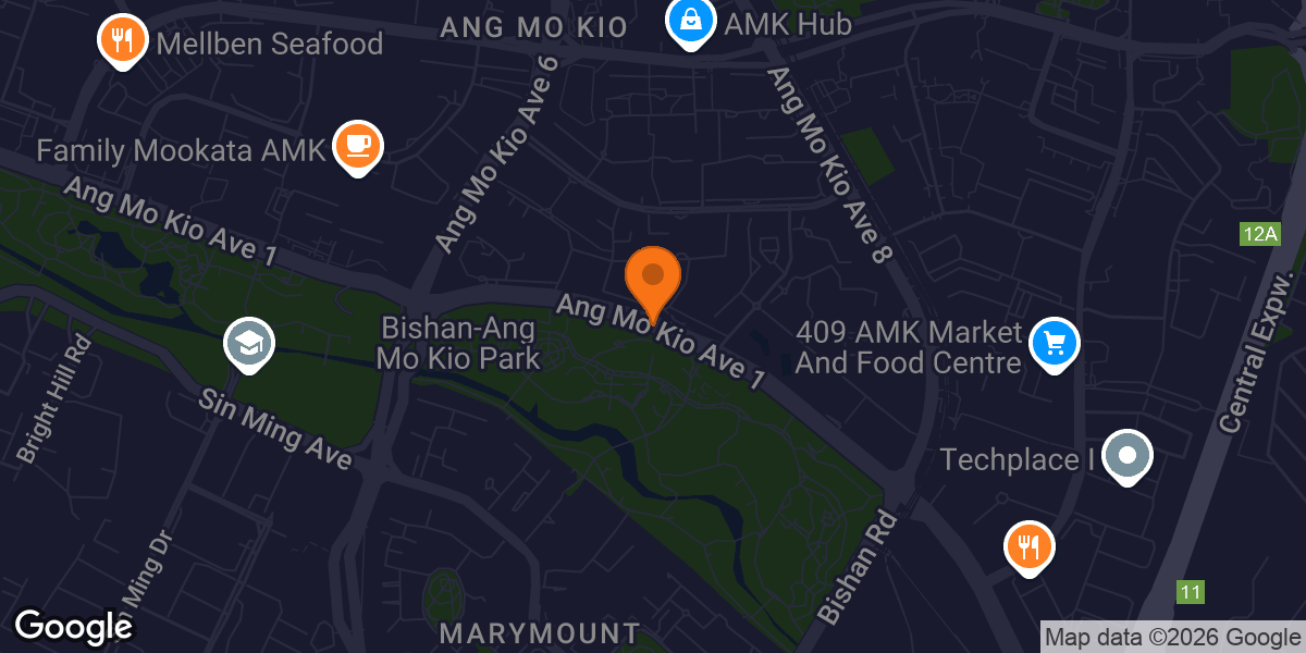 Map showing ActiveSG Sport Park @ Teck Ghee Gym
