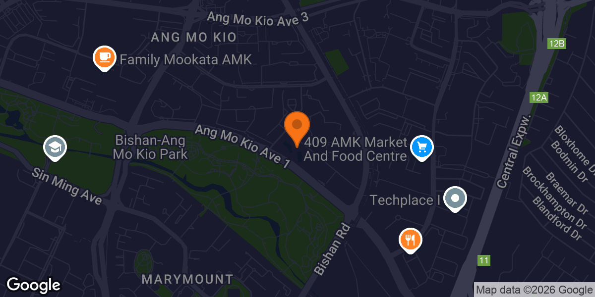 Map showing ActiveSG Sport Park @ Teck Ghee Swimming Complex