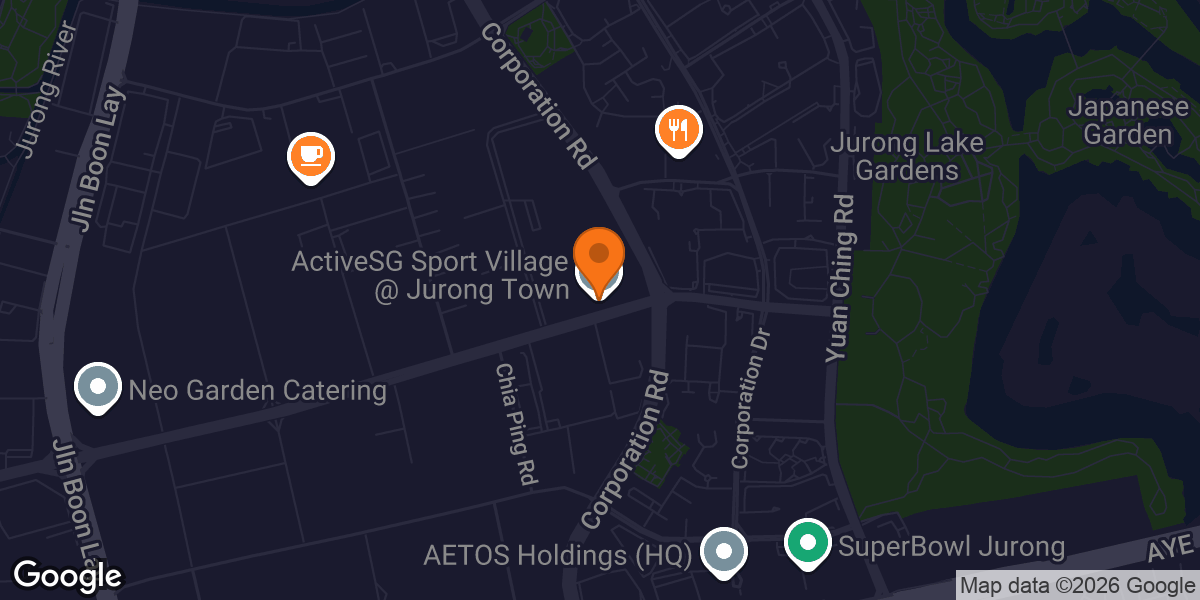Map showing ActiveSG Sport Village @ Jurong Town