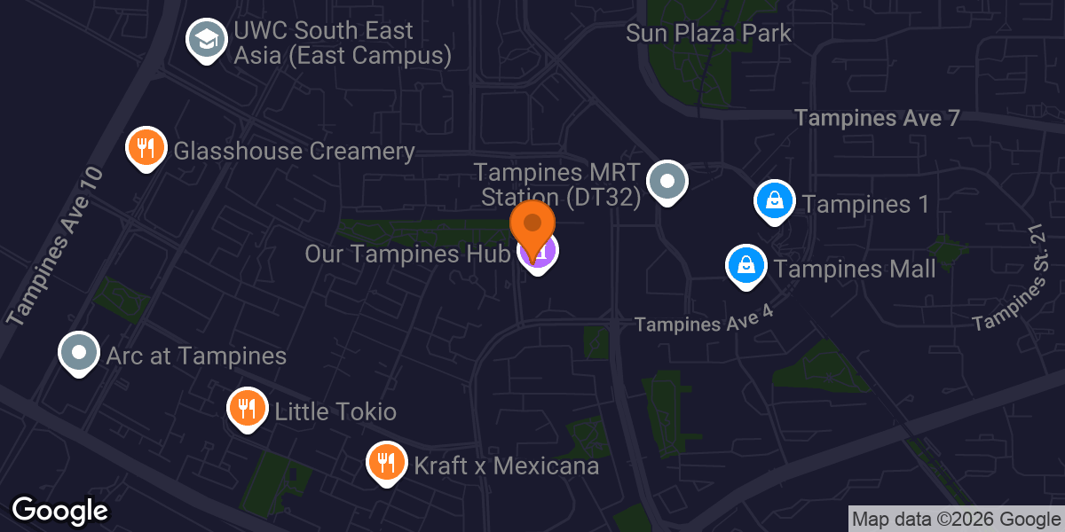 Map showing ActiveSG Gym @ Our Tampines Hub