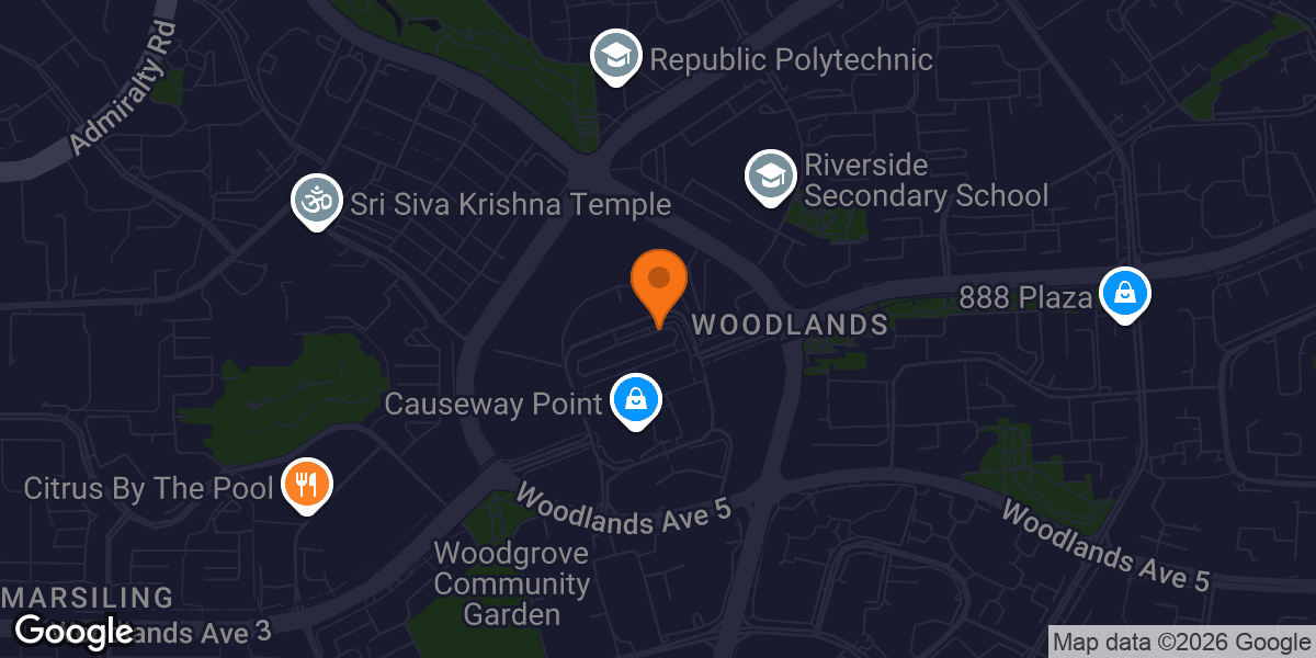 Map showing ActiveSG Gym @ Woodlands Swimming Complex