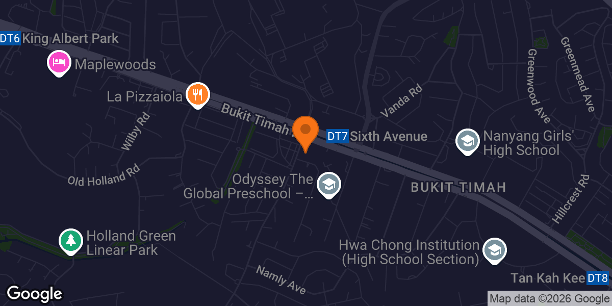 Map showing Advantage Pilates Bukit Timah