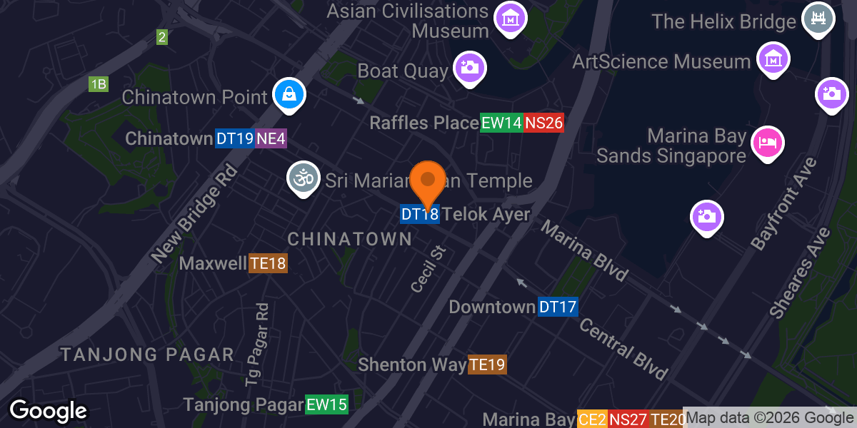 Map showing ALLY Singapore - Cross Street