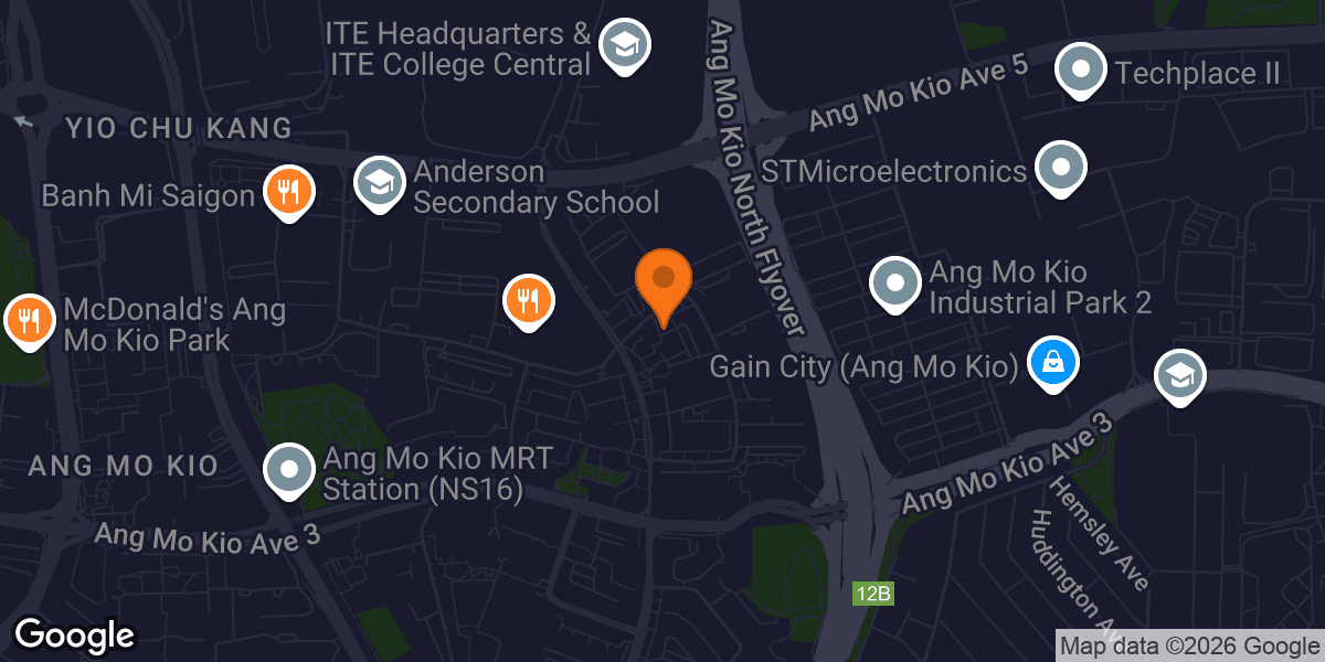 Map showing Anytime Fitness 548 Ang Mo Kio
