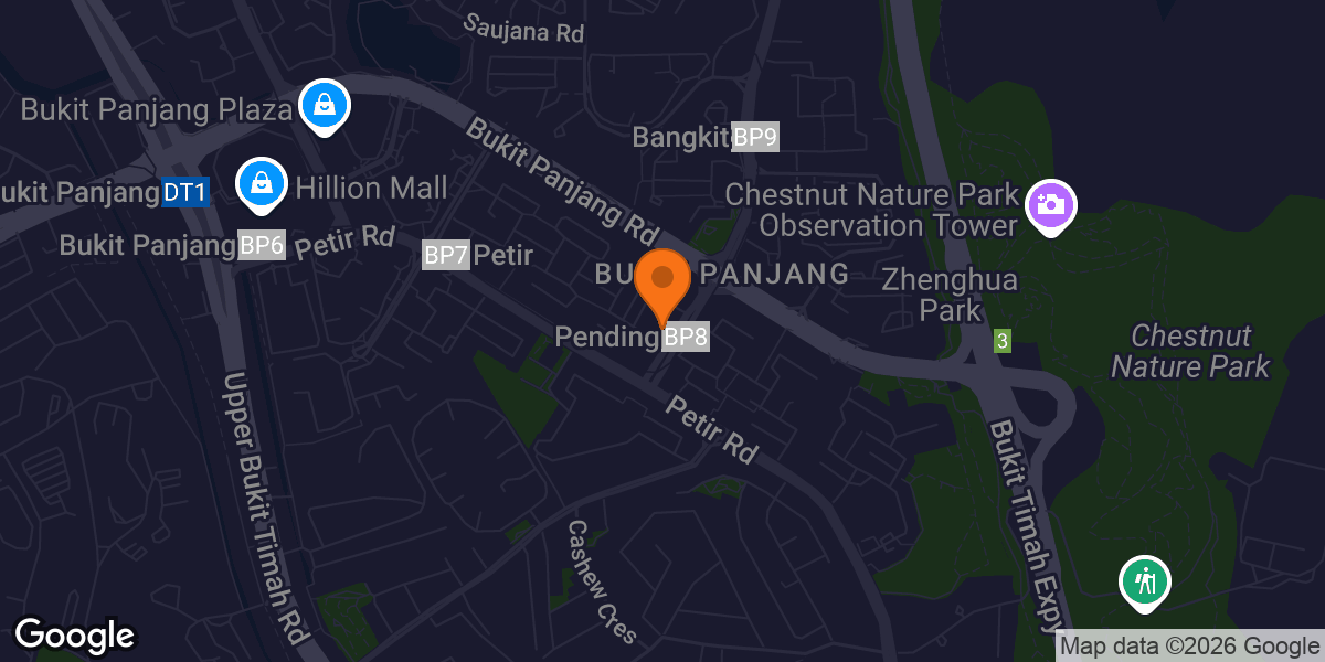 Map showing Anytime Fitness Bukit Panjang