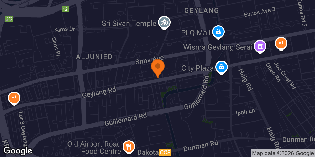 Map showing Anytime Fitness Geylang