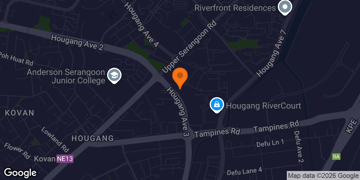 Map showing Anytime Fitness Hougang CC