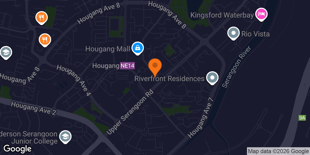 Map showing Anytime Fitness Hougang Central