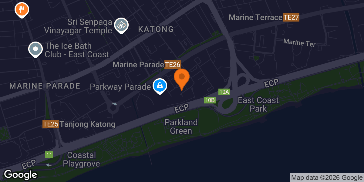 Map showing Anytime Fitness Marine Parade Central