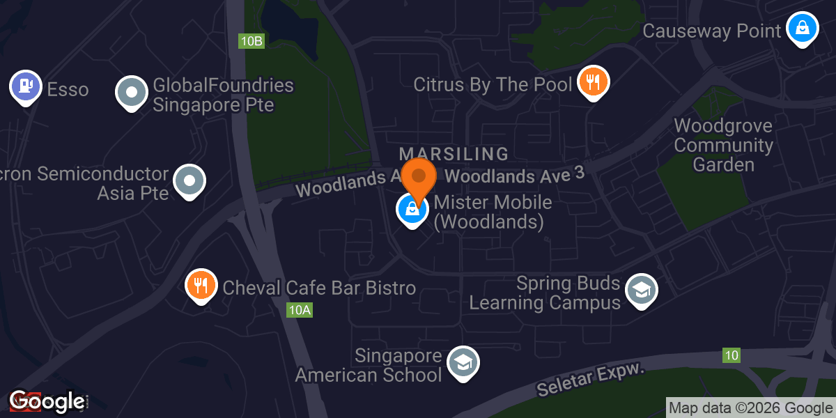 Map showing Anytime Fitness Marsiling MRT