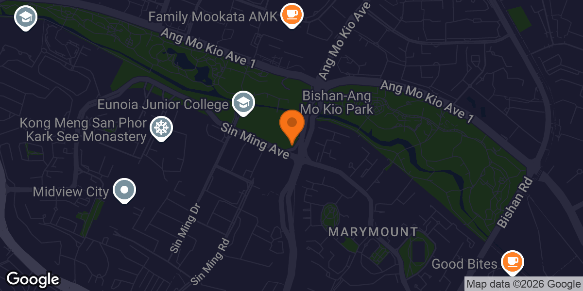 Map showing Anytime Fitness Marymount CC