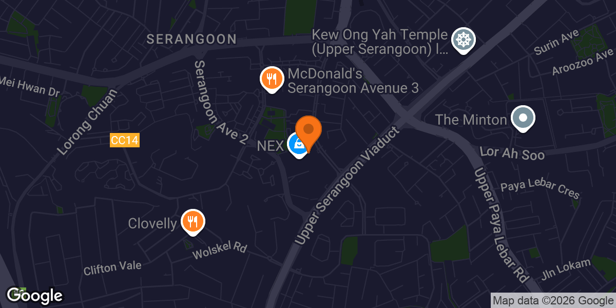 Map showing Anytime Fitness NEX