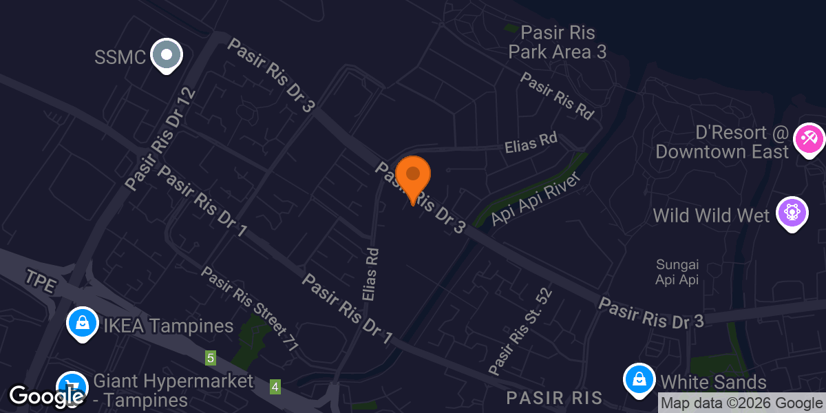 Map showing Anytime Fitness Pasir Ris Elias CC