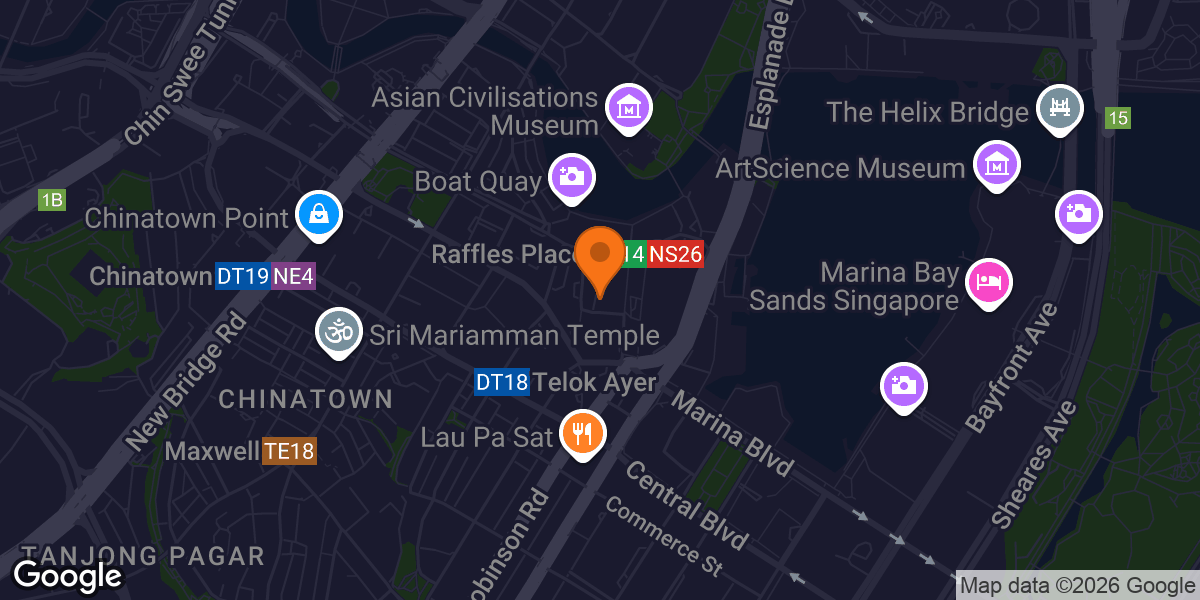 Map showing Anytime Fitness Raffles Place