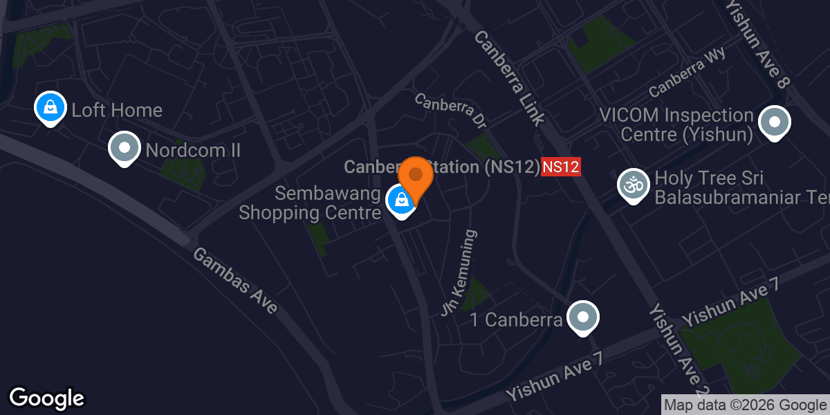 Map showing Anytime Fitness Sembawang