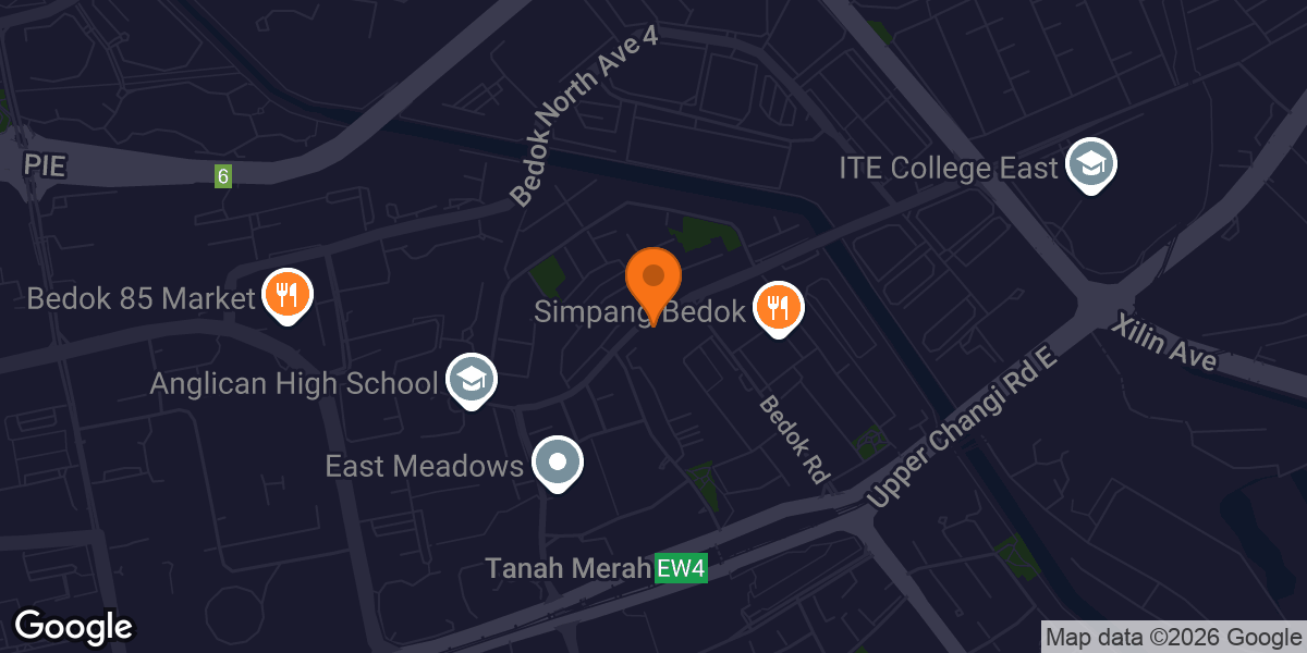 Map showing Anytime Fitness Simpang Bedok