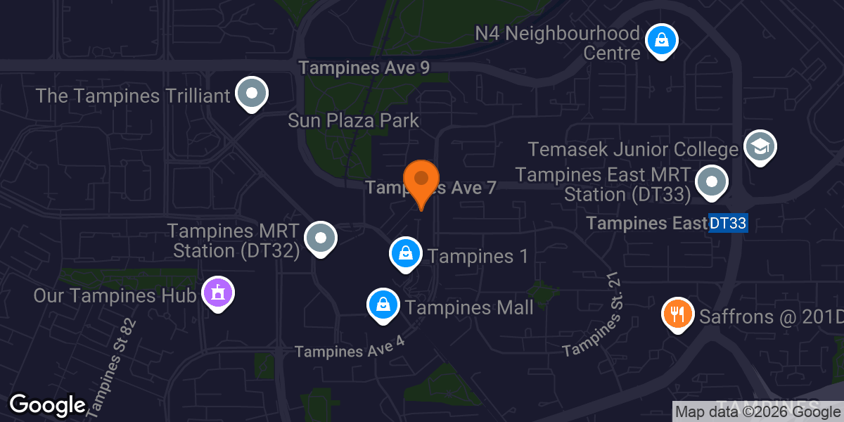 Map showing Anytime Fitness Tampines