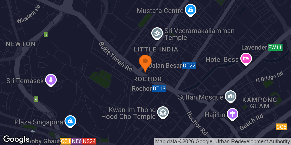 Map showing Anytime Fitness Tekka Place