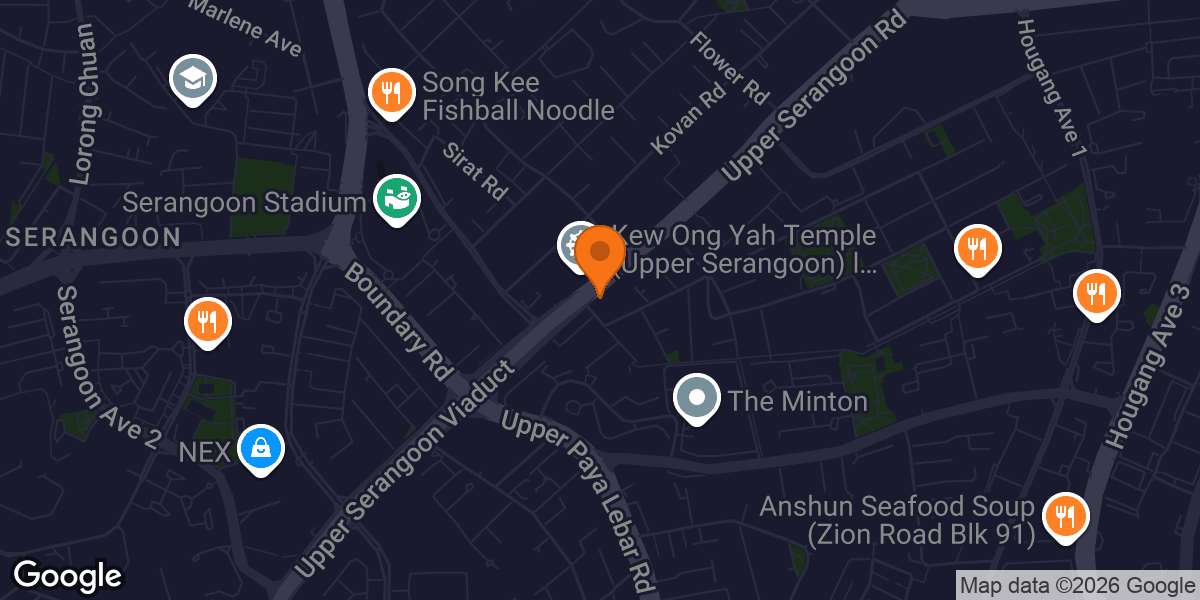 Map showing Anytime Fitness Upper Serangoon