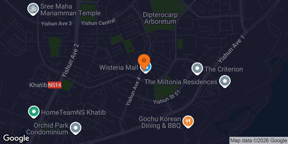 Map showing Anytime Fitness Wisteria Mall