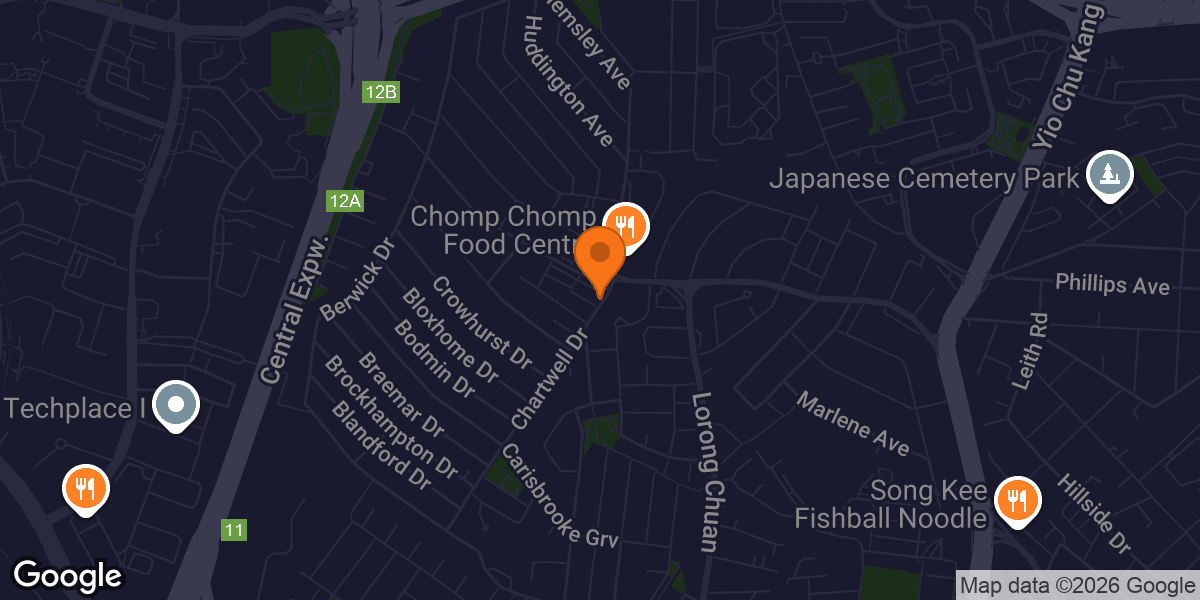 Map showing Ascend Fit Personal Training Serangoon Garden