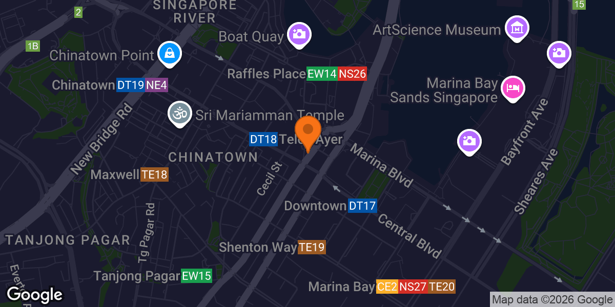 Map showing Barry’s - Raffles Place