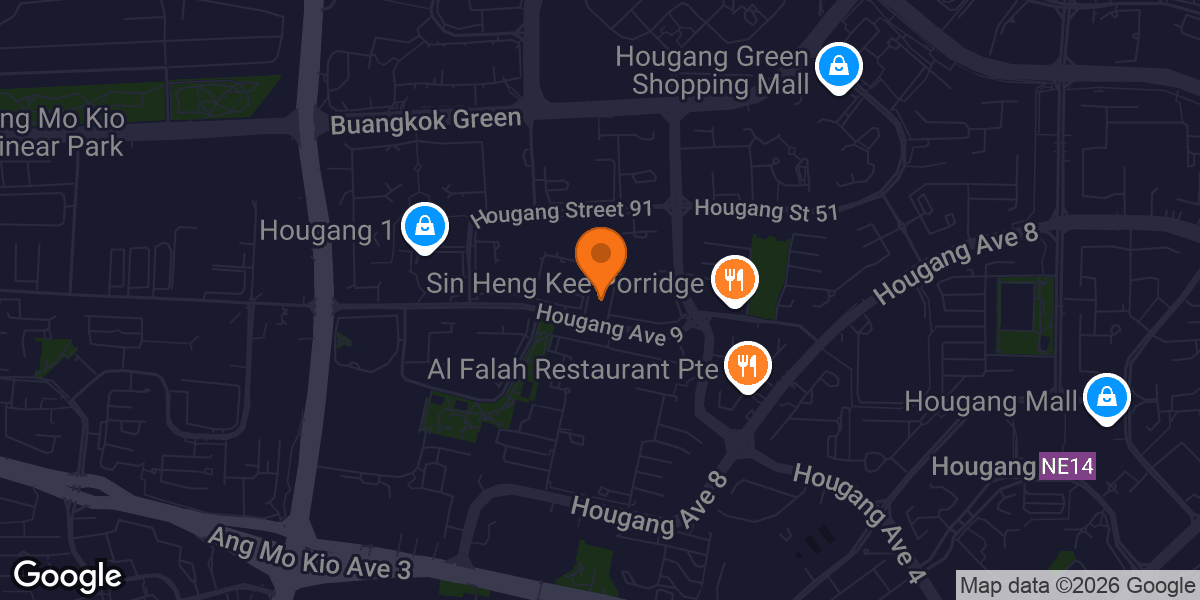 Map showing BearyFun Gym @ Hougang