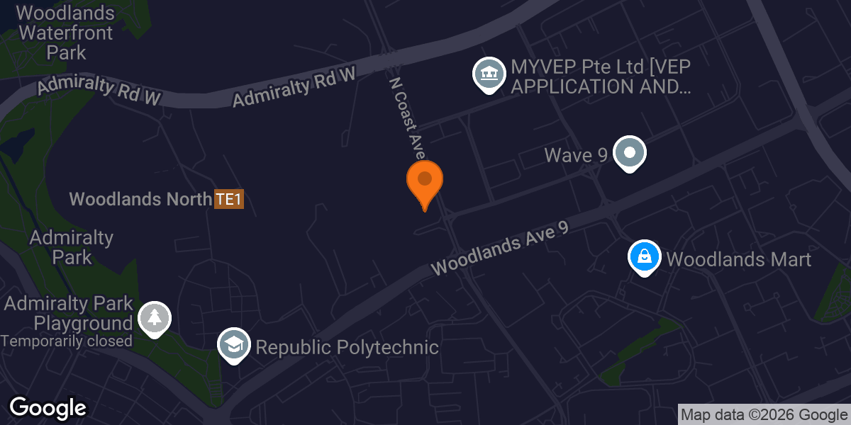 Map showing BFT Woodlands