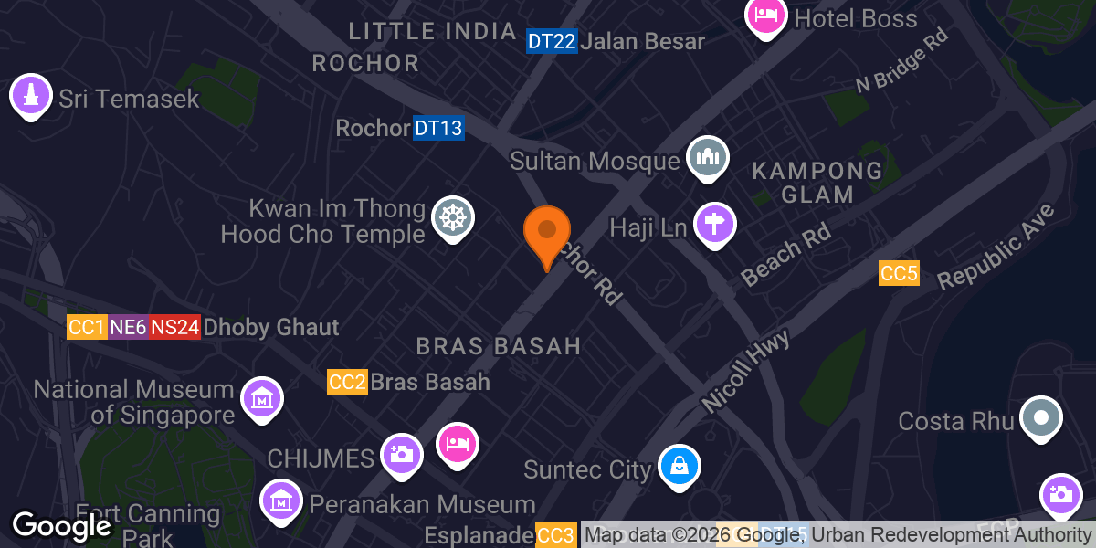 Map showing Bugis Street