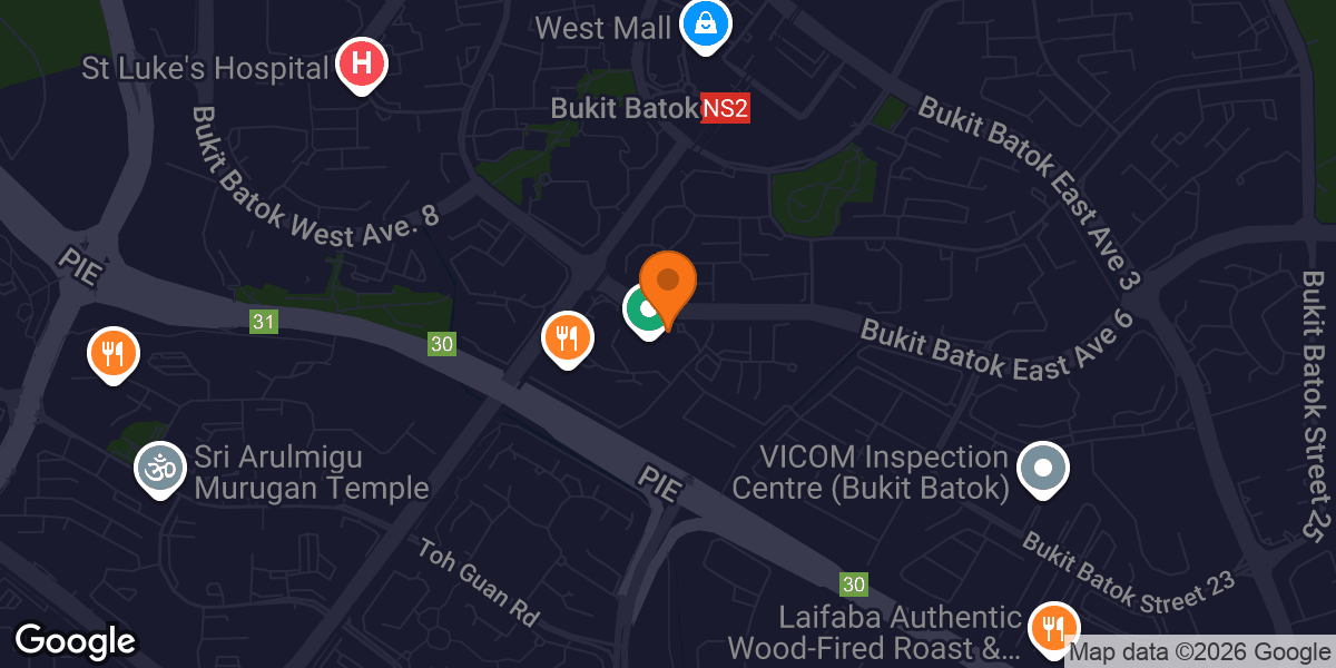 Map showing Bukit Batok ActiveSG Gym