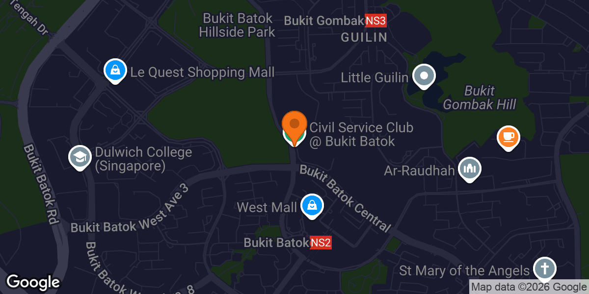 Map showing Civil Service Club @ Bukit Batok