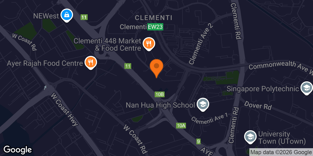 Map showing Clementi Sport Hall