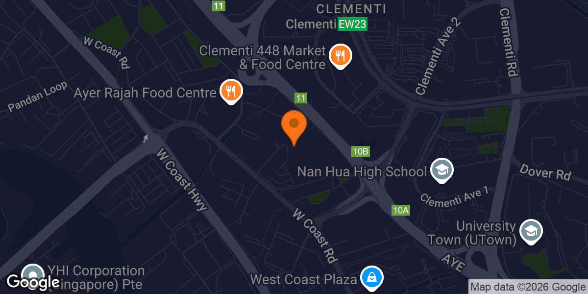 Map showing Clementi Stadium