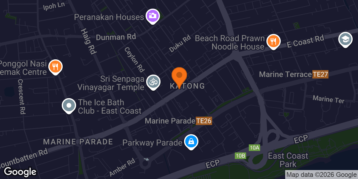 Map showing Club Pilates (Katong)