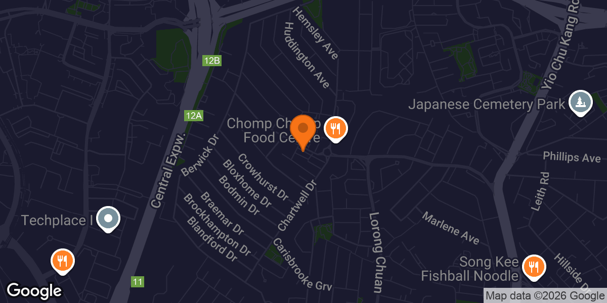 Map showing Club Pilates Serangoon