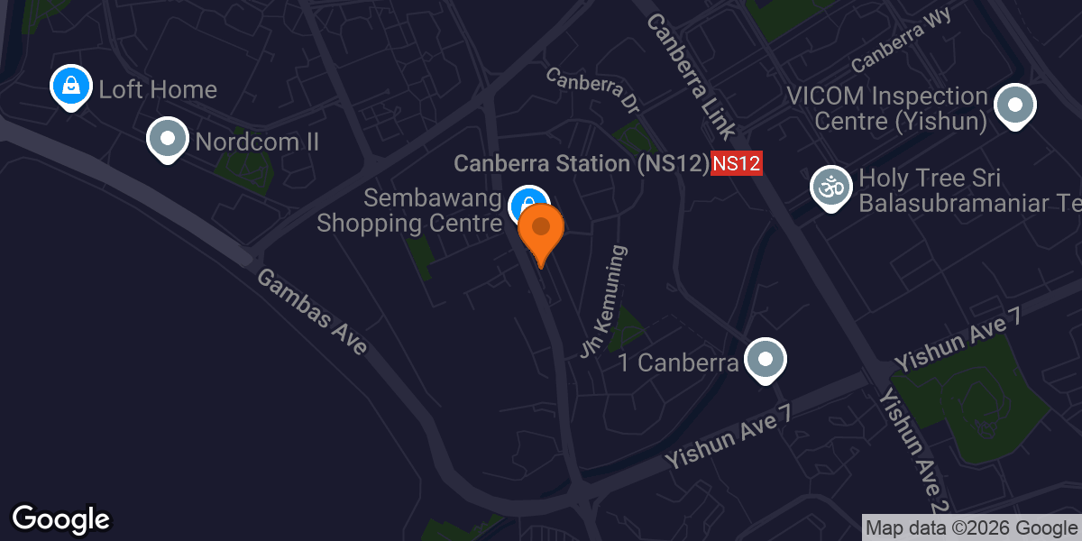 Map showing D Fly Fitness Studio - Sembawang