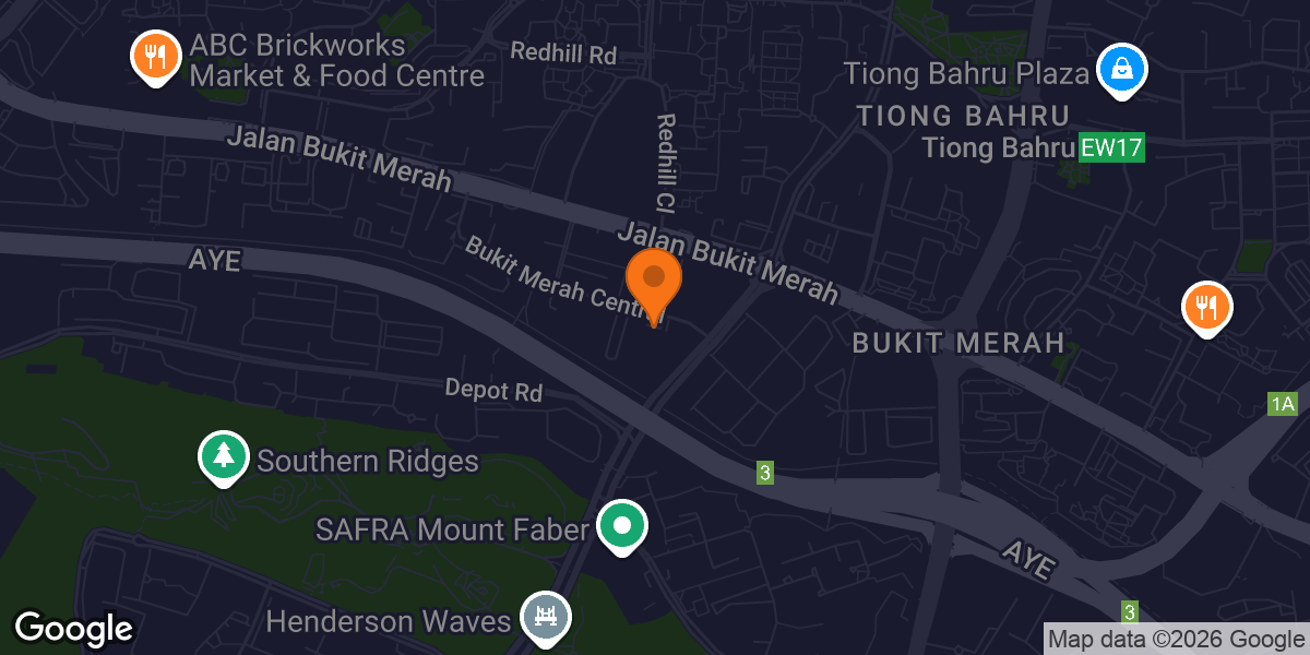 Map showing Extreme Fitness - Personal Training Bukit Merah