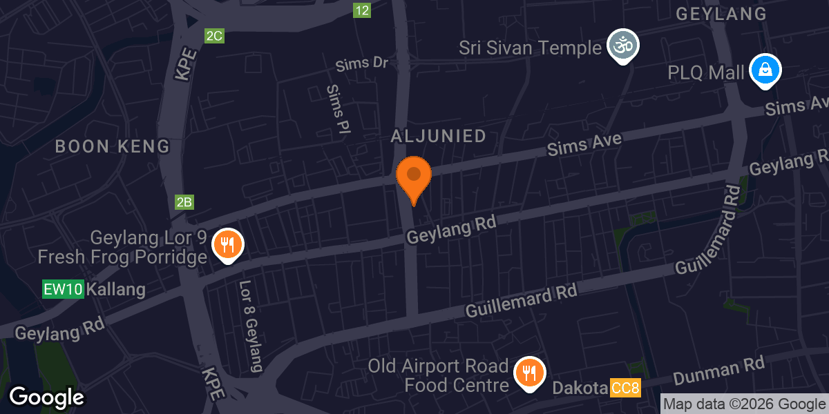 Map showing F45 Training Aljunied-Paya Lebar